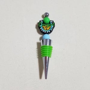 words wine bottle stopper, cute wine bottle stopper, cowgirl wine bottle stopper, housewarming gift, bar accessories, home decor, wine,(WB11