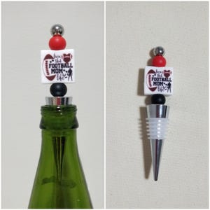 football wine bottle stopper, wine bottle stopper, quote wine bottle stopper, housewarming gift, bar accessories, home decor, wine,   (WB01)