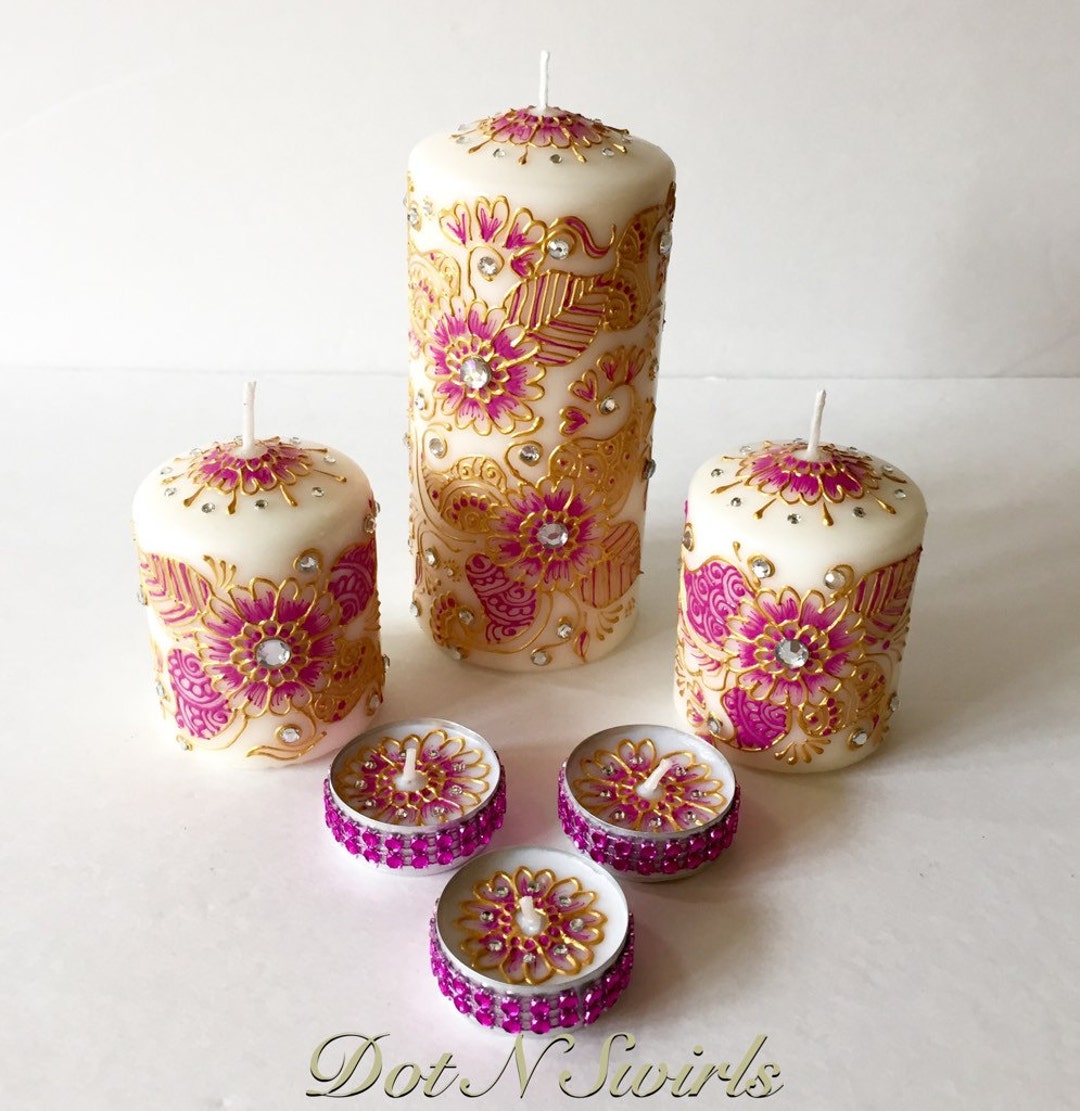Wedding Candle ピンク 花模様 il_1080xN.922583514_hcln.jpg