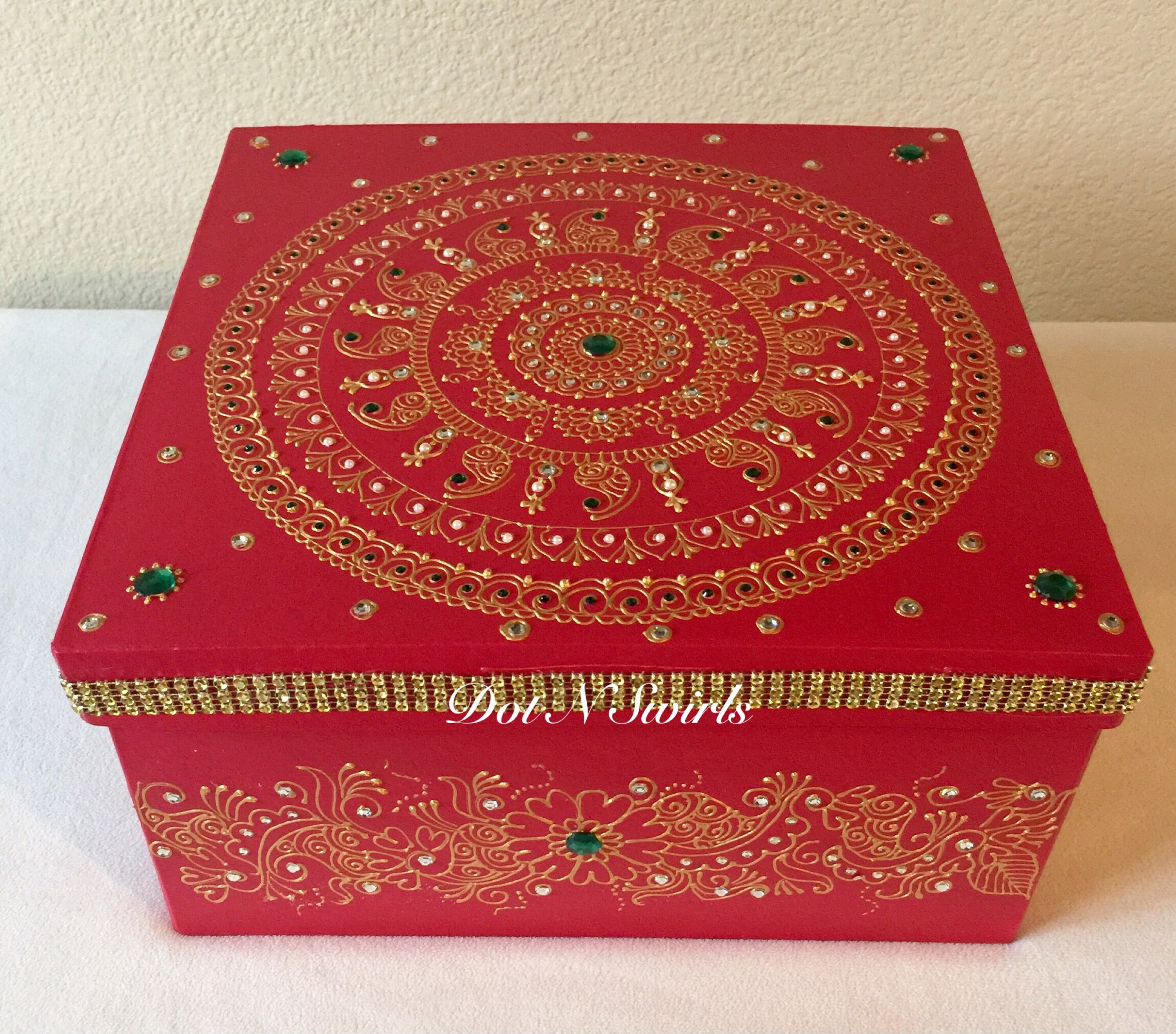 Henna Decorated Gift Boxwedding Gift Boxpapermache Gift Box Etsy