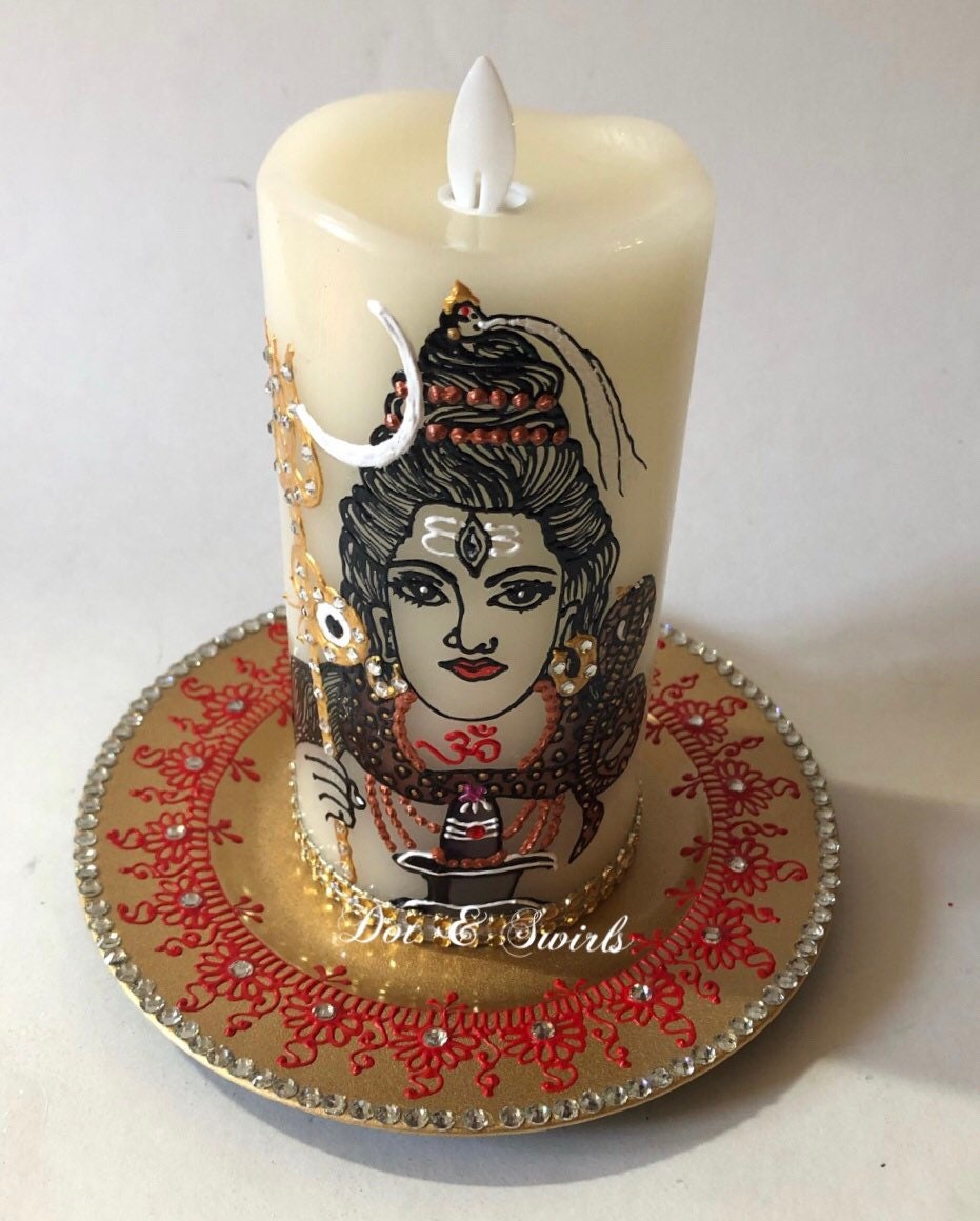 3x6led Flameless Lord Shiva Candle/shiv Etsy