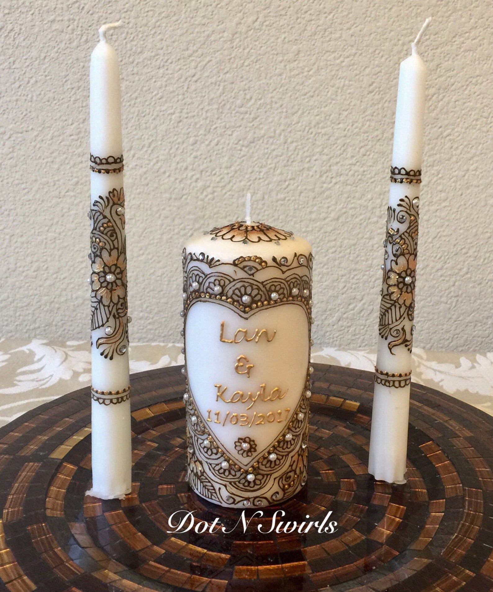 Personalized Unity Candle Set/ Wedding Unity Candle Set/ Etsy