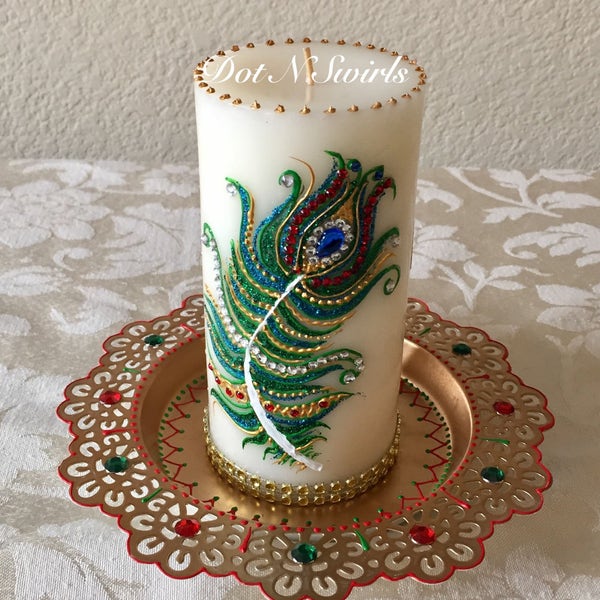 Peacock Candles Etsy