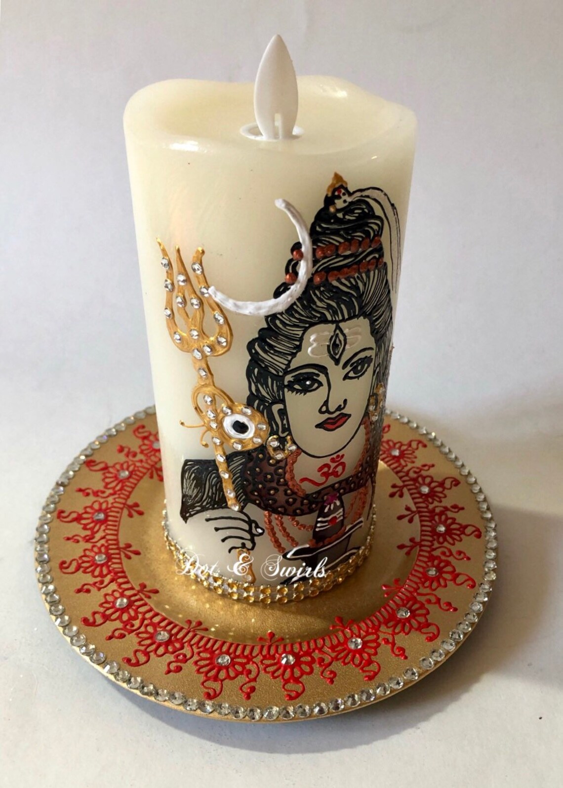 3x6led Flameless Lord Shiva Candle/shiv Etsy