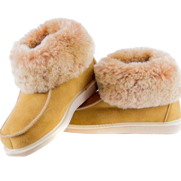 Pantoufles en peau de mouton pour femmes, fourrure 100% cuir faite à la main, bottes de haute qualité ! Gardez vos pieds au chaud ! Des bottes inspirées d'Ugg