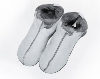 Sheepskin Slippers: Leather Sole, Fur Lined Mule Style