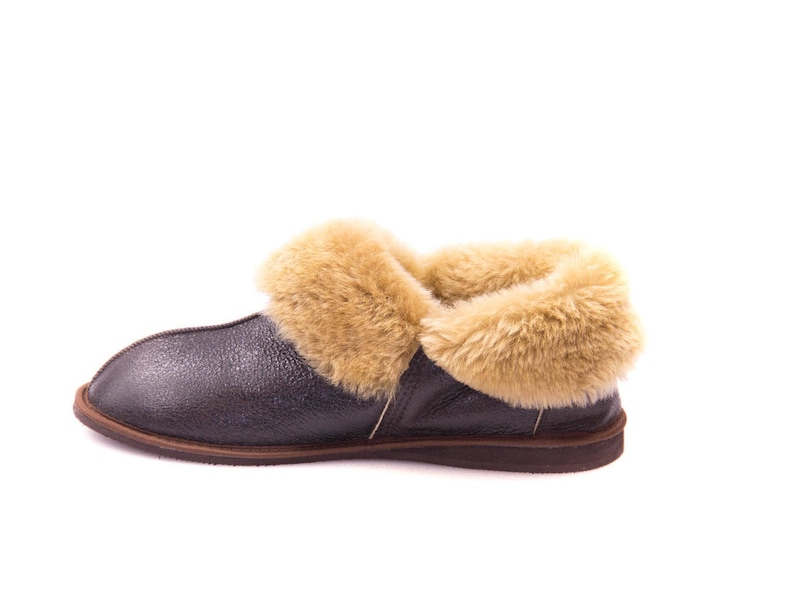 Mens Leather Sheepskin Slippers Jungle High quality handmade fur slippers image 1