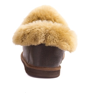 Mens Leather Sheepskin Slippers Jungle High quality handmade fur slippers image 6