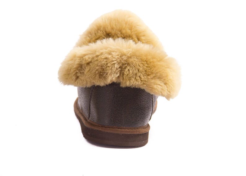 Mens Leather Sheepskin Slippers Jungle High quality handmade fur slippers image 6