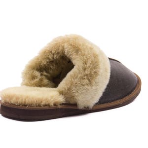 Men's leather sheepskin slippers Really elegant and classic High quality handmade in EU image 7