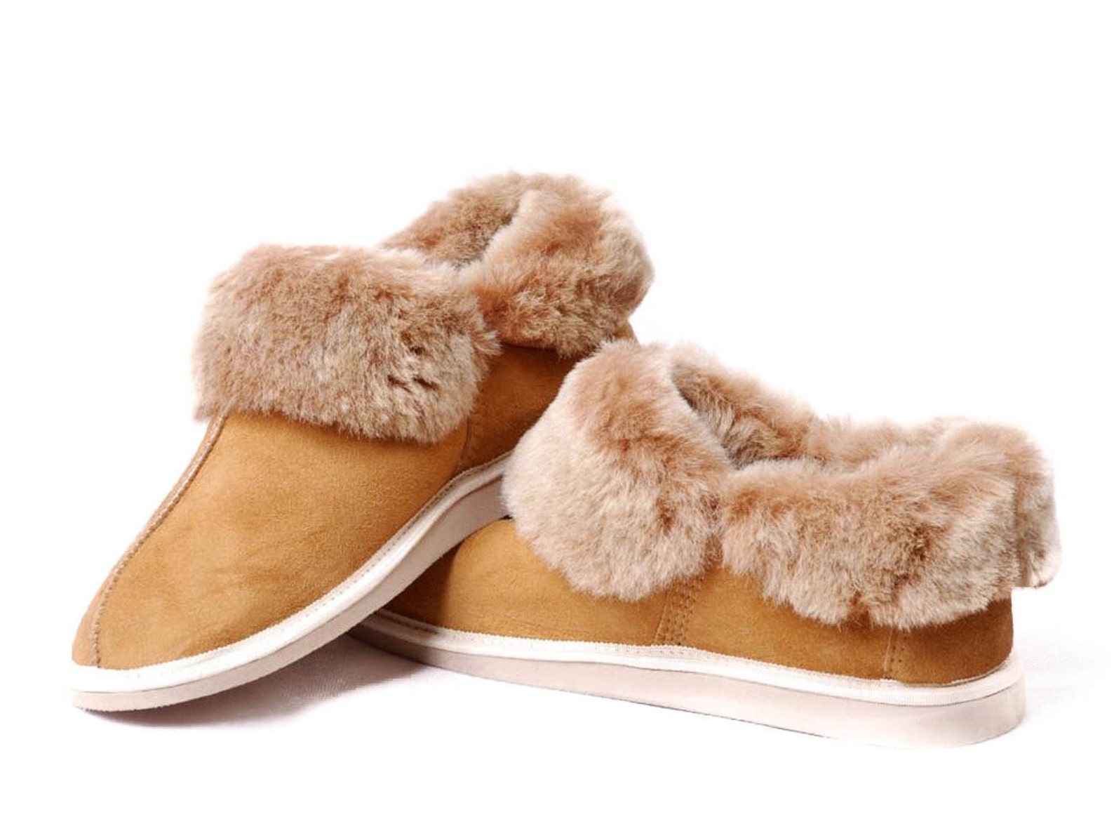 sheepskin slippers with heel