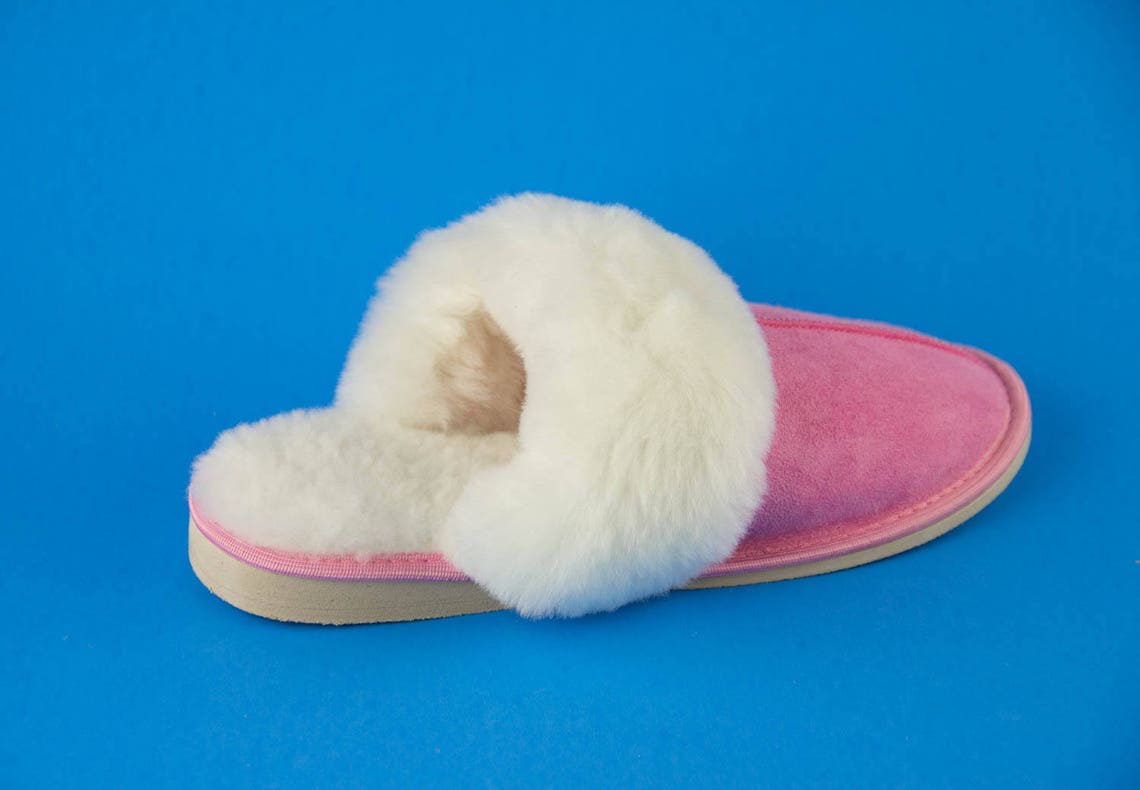 just sheepskin pink slippers