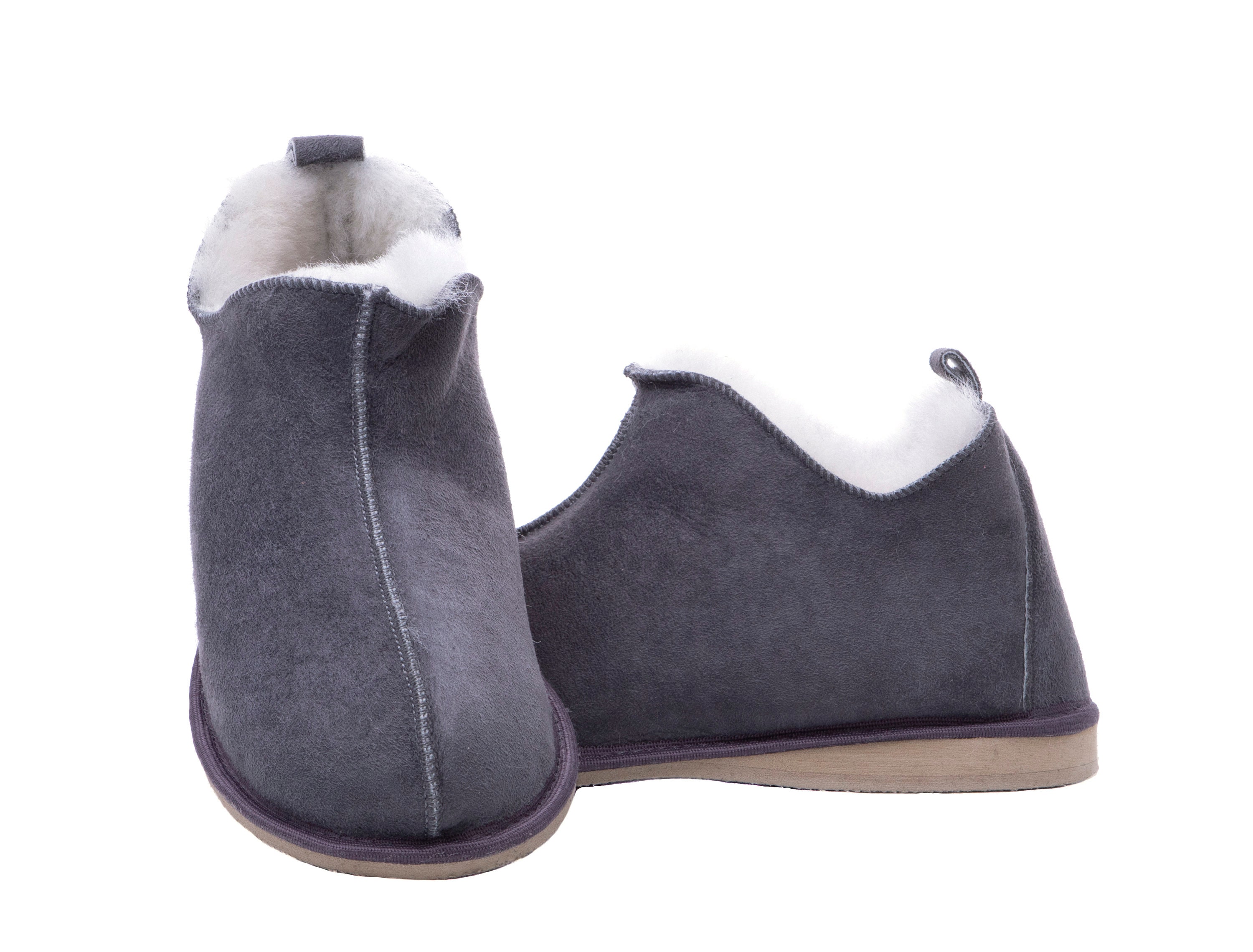 Gray Women's Sheepskin Slippers/Boots ! 100% leather fur! every season, by people who appreciate
