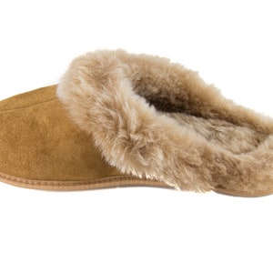 Ladies Shearling Slippers leather sole, Women's Sheepskin Slippers! 100% leather fur!