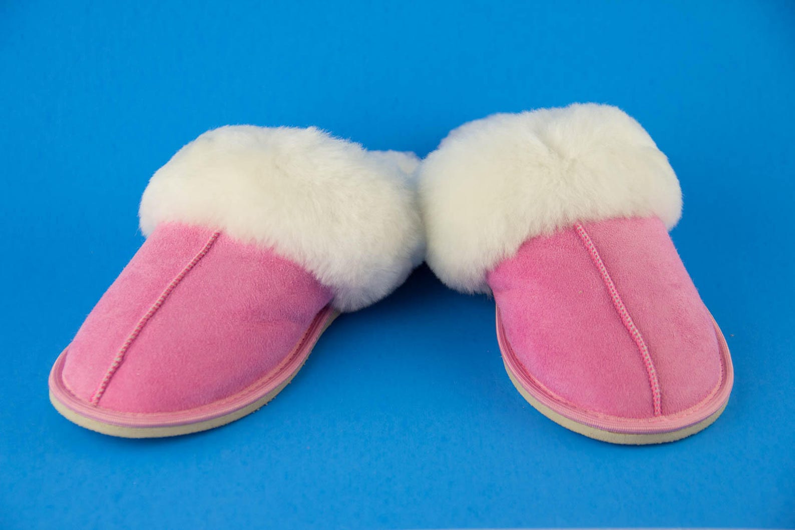just sheepskin pink slippers
