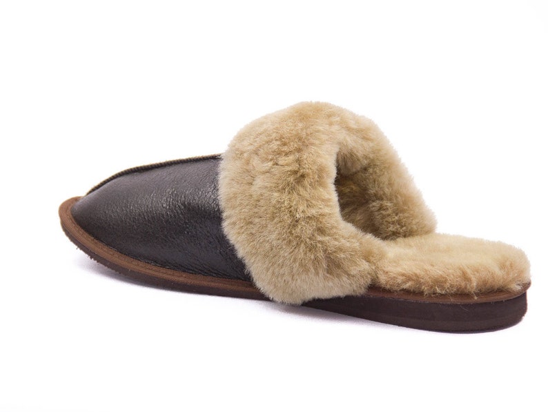 Men's leather sheepskin slippers Really elegant and classic High quality handmade in EU image 1