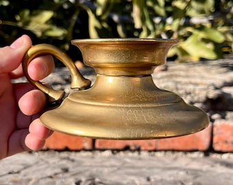 Portacandele a colonna vintage in ottone dorato color oro - Decorazione per altare