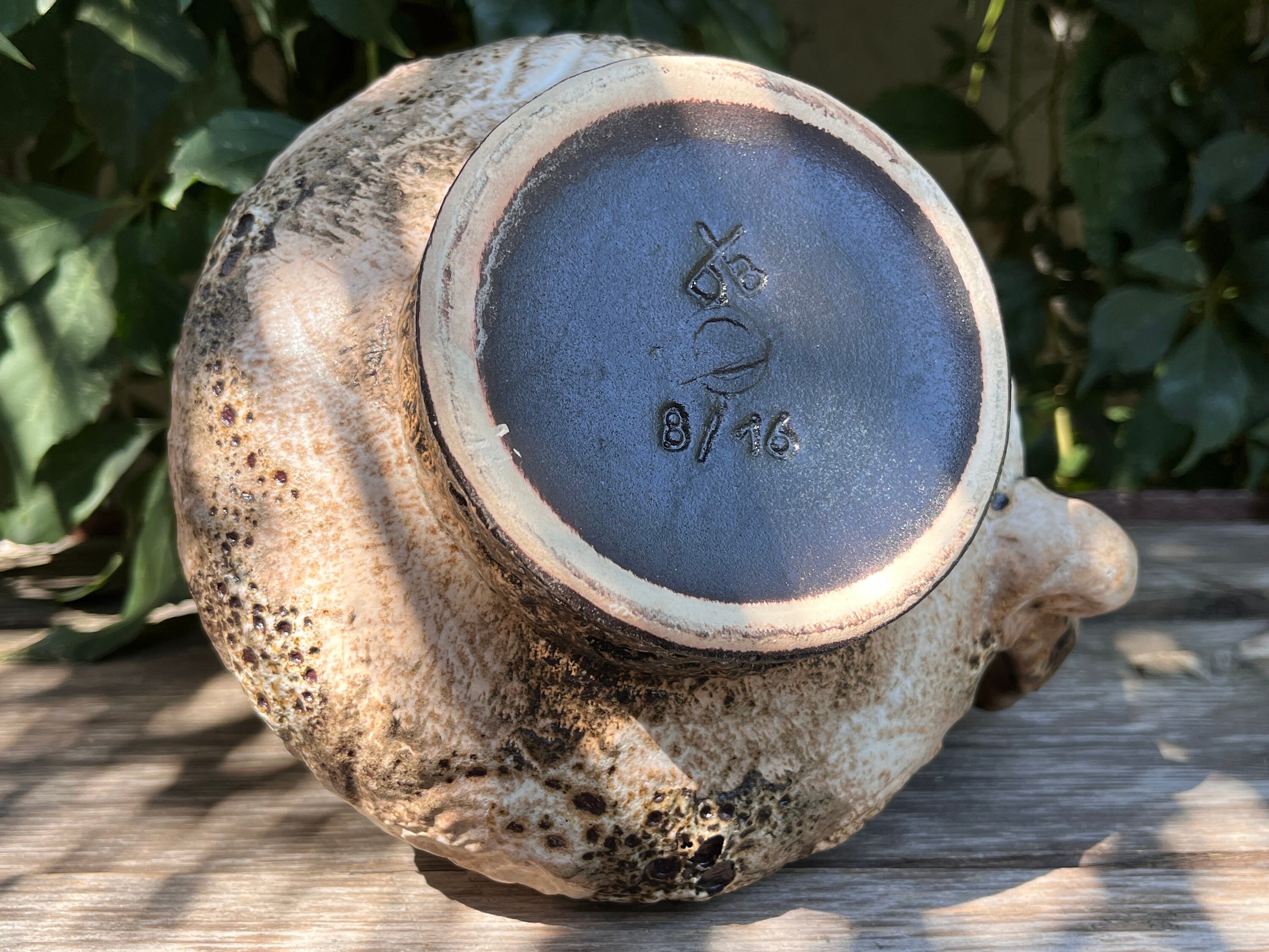Dumler & Breiden Fat Lava Vase: Mid-century West German Pottery 8