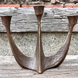 Brutalist Bronze Kerzenleuchter von Horst Dalbeck, 3-armig, 1960er Jahre