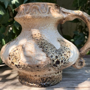 Dumler & Breiden Fat Lava Vase: Mid-Century West German Pottery