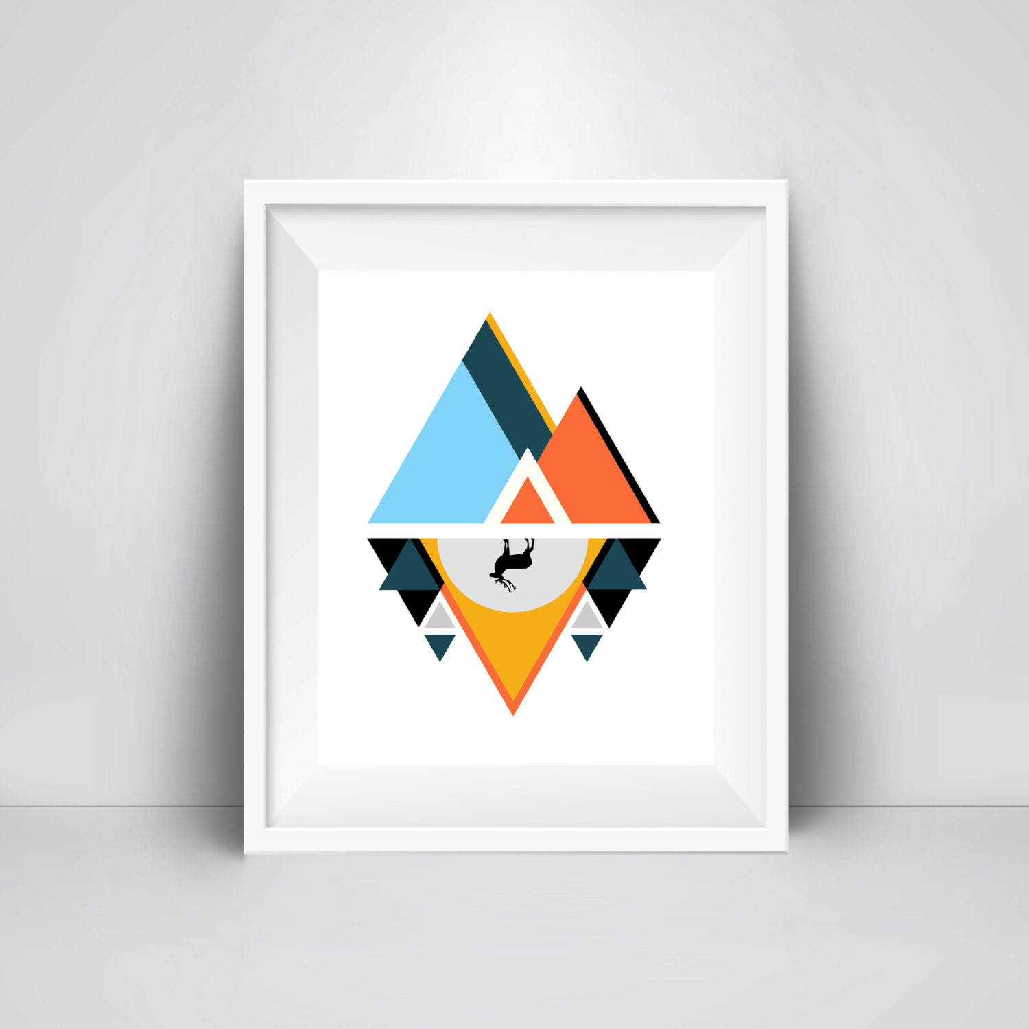 Geometric Mountain Wall Art Print Printable Art Mid Century - Etsy