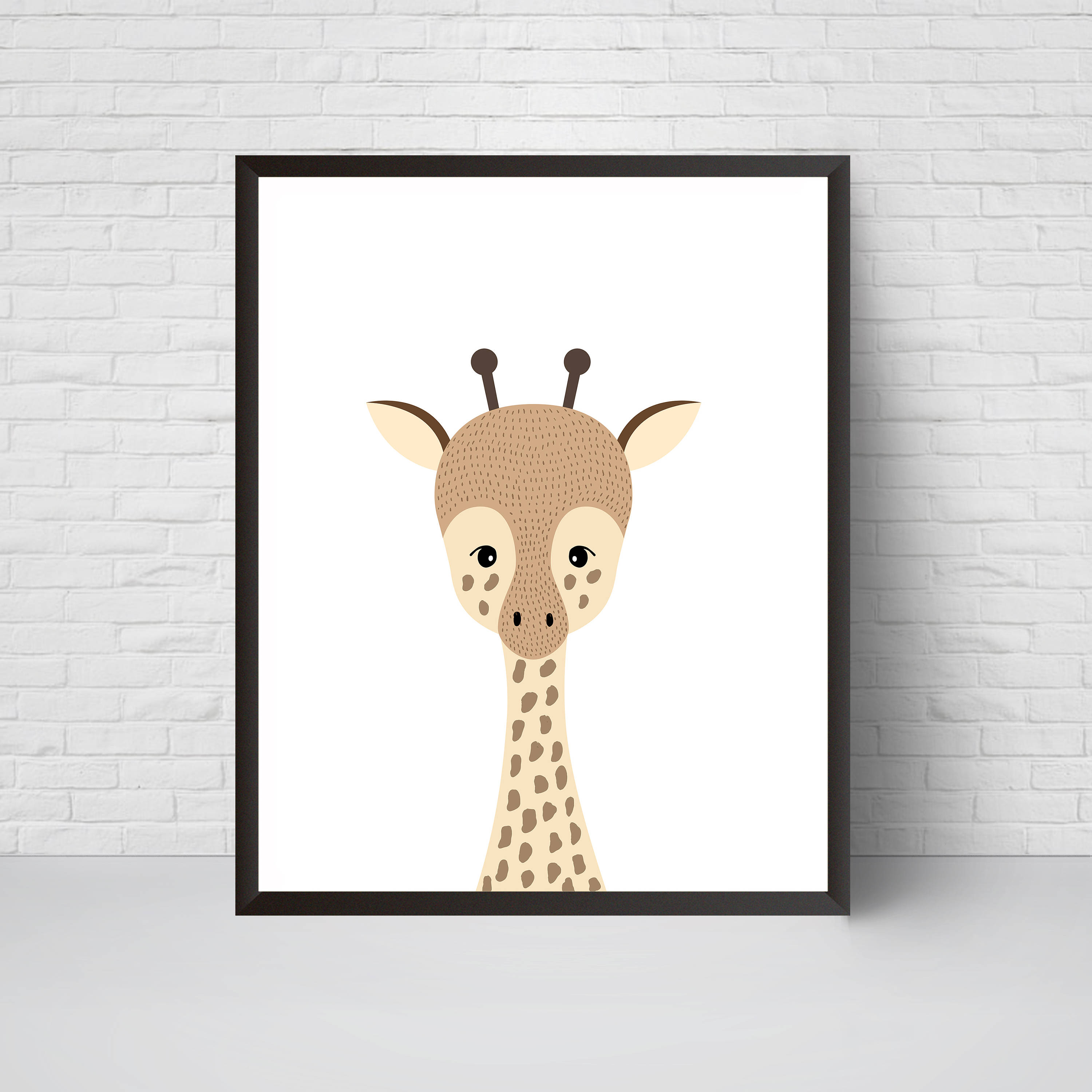 Giraffe Nursery Wall Art Print Giraffe Art Scandinavian Etsy