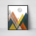 Geometric Mountain Wall Art Print Printable Art Mid Century | Etsy