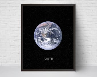 Earth poster Wall art, Space poster, Modern Universe House Decor, Solar System, NASA Astronomy Prints , Cosmology Wall Art, Art of Planets