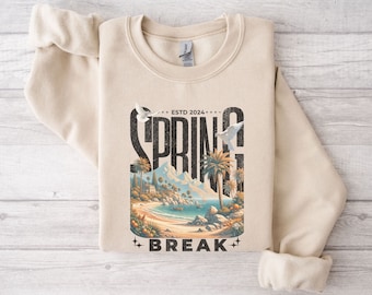 Custom Spring Break 2024 Unisex Sweatshirt, Vintage Retro Aesthetic, Beach Italy Vacation Springtime Shirt, Matching family or besties shirt