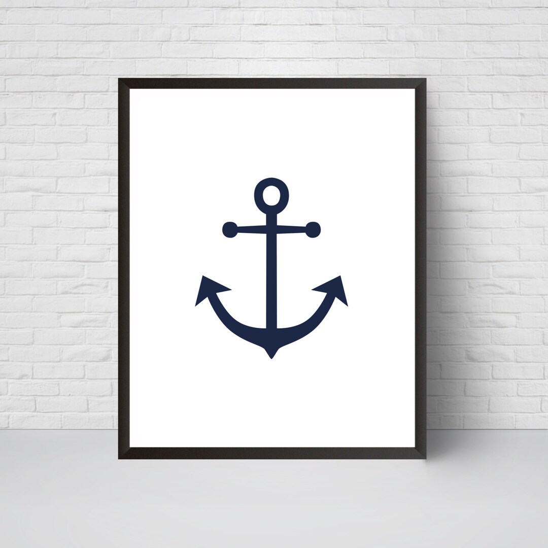 Anchor Wall Art Print Nautical Navy Anchor Nursery Wall Etsy