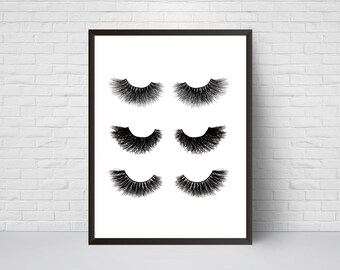 Eyelashes Art Fashion Poster Extra Large Printable Wall Art - Etsy