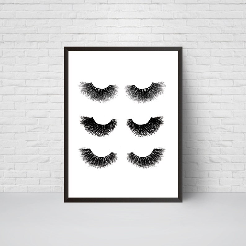 Eyelashes Print, Wall Art Lashes Decor, Make up Glam Salon Print