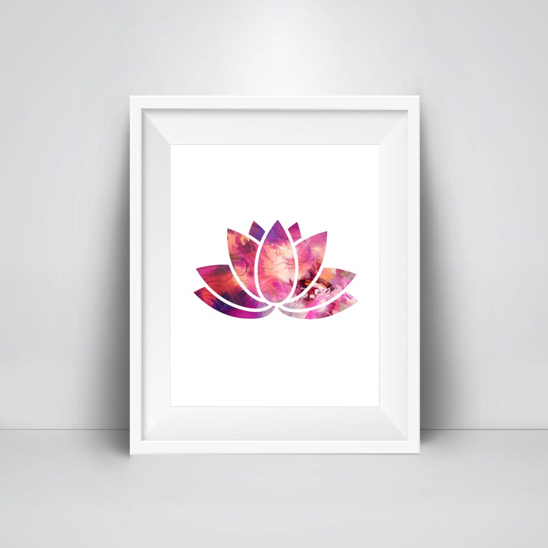 Lotus Flower Wall Art Print Printable Lotus Instant - Etsy