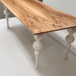 Chic Farmhouse dining table large kitchen table in rectangular or oval top with modern tapered legs