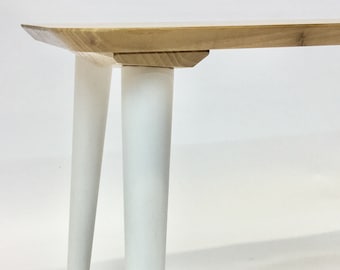 White wooden table legs, Black cone shape legs for furniture in Middle Century style