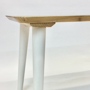 White wooden table legs, Black cone shape legs for furniture in Middle Century style