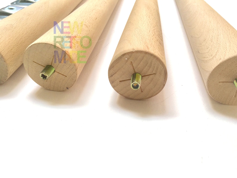 Set of Four Tapered Solid Beech or Birch Wood Table Legs Etsy UK