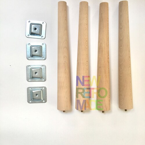 Set of Four Tapered Solid Beech or Birch Wood Table Legs Etsy UK