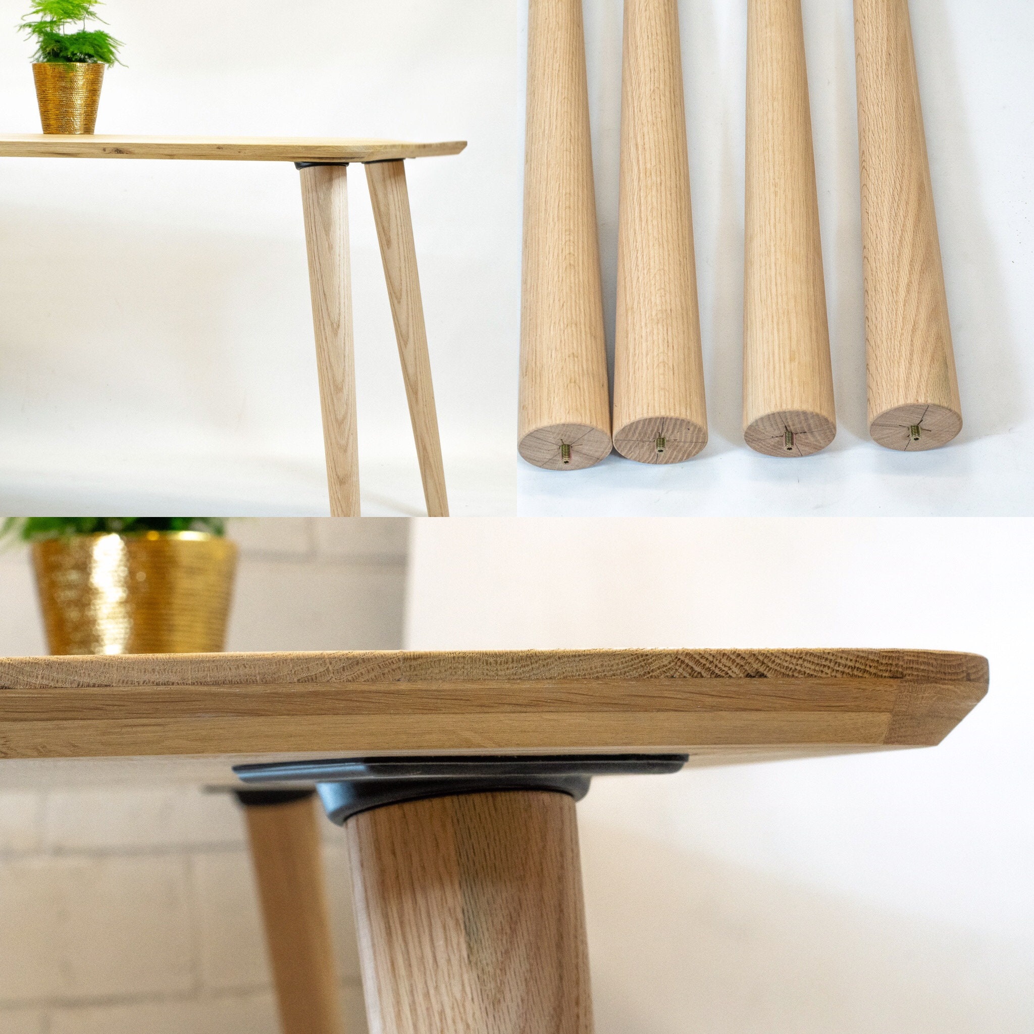 Sturdy Furniture Leg Robust Wooden Leg 70mm Top Diameter for Etsy