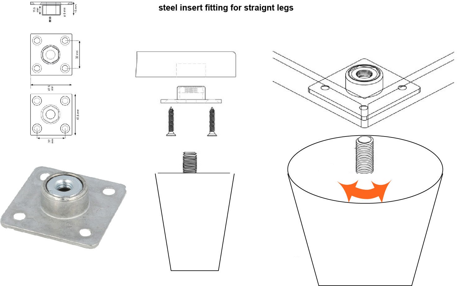 Sturdy Furniture Legs Robust Wooden Legs 75mm Top Diameter Etsy UK