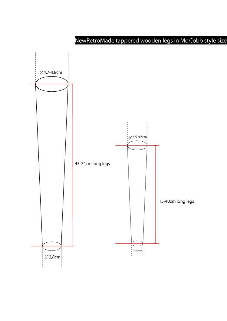 Solid Walnut Wood Tapered Legs in Bespoke Size Very Strong Etsy UK