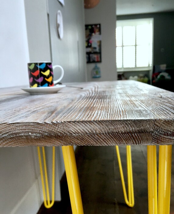Solid Wood Table Computer Desk Office Table Washed Limed Etsy
