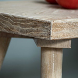 Rustic Solid Oak Dining Bench: Scandinavian Boho Style image 4