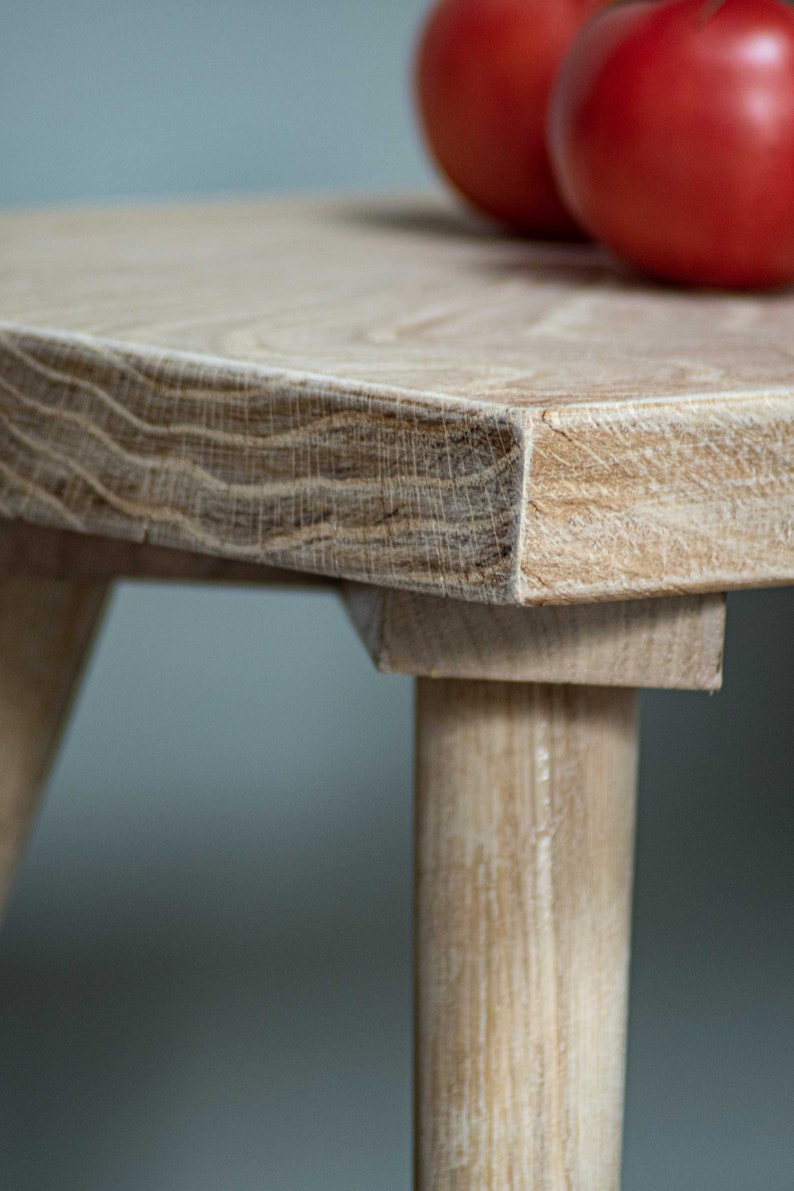 Rustic Solid Oak Dining Bench: Scandinavian Boho Style image 4