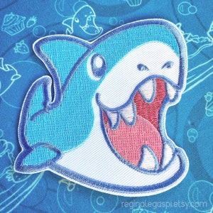 Cutie Shark- embroidered Iron-on Patch 3x3