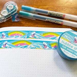 Bubble Shark | Silver Foil Artist Washi tape 15mm x 10m