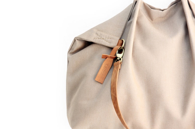 Myra Bag S-1465 Borsa In Tela Riciclata E Pelle Vacchetta - Un Pezzo Unico Sostenibile - 3