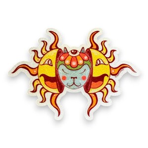 Sunshine Kitty Reflective Glossy Weather-Proof Sticker