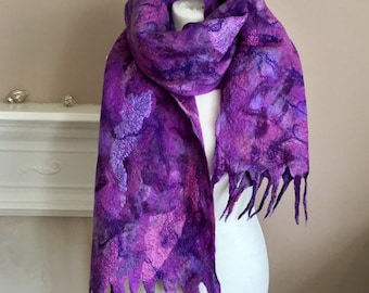 Soft Merino Wool Felted Scarf  Wool Felted Wrap