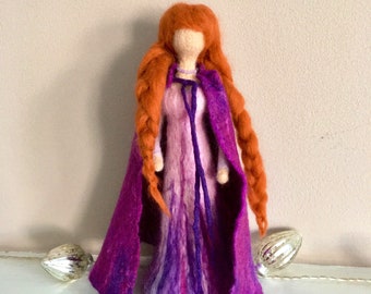 Frozen Anna  Needle Felted Doll  Frozen inspired Doll  Anna from Frozen  Waldorf Doll Anna
